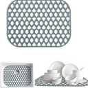 Sink Protectors for Kitchen Sink 13x11 &16x12 &19x13 &19x14 &21x16 &22x13 &24x13 &26x14 &28x14 &30x14 &30x16, Farmhouse Silicone Mats Grid for Bottom (16.7x12.5)
