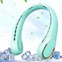 Portable Neck Fan, Neck Fans for Women, 4000 mAh Rechargeable Personal Fan,360 Hands Free Bladeless Fan, 3 Speeds Adjustable, Faster Cooling, Super Quiet, Suitable for Home, Office, Travel (Crystal Green)