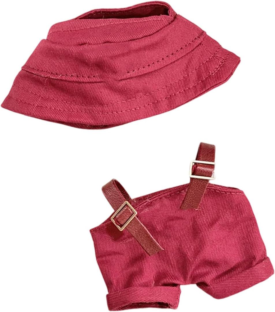 Doll Clothes Compatible with 17cm Labubu - Doll Outfit Set Accessories - Fashion Hat and Overalls Luxury Cute Outfit Set (one size)
