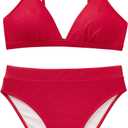 SUUKSESS Women High Waisted High Cut Bikini Set Sexy Triangle Two Piece Swimsuits (M)