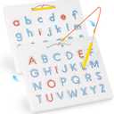 LovesTown Double Sided Magnetic Alphabet Tracing Board ABC Letter Learning Toy with Magnets Educational Writing Practice for Preschool Toddlers