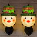 2PCS Christmas Snowman Porch Light Covers for Porch, Garage, Large Light Fixtures, Christmas Outdoor Decorations, Xmas Snowman Lamp Post Covers
