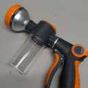 Garden Hose Nozzle,8 Patterns Hose Sprayer High Pressure,Heavy Duty Dog Wash,Metal Water Hose Nozzle with Soap Dispenser,Car Wash Foam Gun (Orange1)