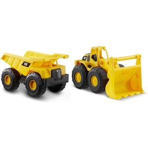 CAT Construction Toys, 2 Pack 10" Construction Fleet Toy Trucks with Articulated Parts, Fun and Durable for Indoor/Outdoor Use, Ages 2+, 10" Dump Truck and Loader