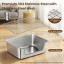 Rabbit Litter Box, Extra Large Bunny Litter Box with 304 Stainless Steel Sifting Tray & Hooks, Rabbit Litter Box, Easy to Clean and Odor Control (17.7" 13.8" 5.9")