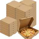 40 Pcs Kraft Mini Pizza Boxes, 7.3"x7.3"x1.6" Small Corrugated Takeout Boxes for Pizza, Cake, Cookies & Party Favors, Eco-Friendly Food Containers (Brown)