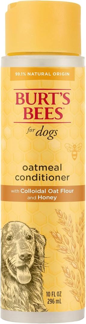 Burt's Bees for Pets Oatmeal Dog Conditioner with Colloidal Oat Flour and Honey, Moisturizes and Softens Dry Dog Coats, pH Balanced and Fragrance-Free, 95% Natural Origin, 10 Fl Oz