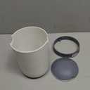 EKO Mini Desk Garbage Can with Swing-Top Lid 0.4 Gallon Small Table Round Wastebasket for Office, Home, Car (White) (1.5 Liters)