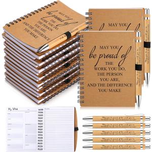 Tellingyou 60 Pcs Employee Appreciation Gifts Bulk Inspirational Spiral Notebooks 2026-2027 Planner Pocket Notepads with Motivational Pens Thank You Gifts for Teacher Coworker Volunteer
