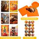 2 x Fancy Land Kids Thanksgiving Cards Cute Animal Fall Pumpkin Greeting Card with Envelopes for Autumn Holiday Supplies Party Favors 12Pcs