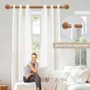 Blackout Wrap Around Curtain Rods for Windows 28 to 60 Inch:Room Darkening Imitation Wood Curtain Rod Heavy Duty Adjustable 1Inch Wooden Curved French Return Wraparound Drapery Rods Round Hidden