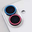 4 x BONVAN for iPhone 16/16 Plus Camera Lens Protector Glow in the Dark Tempered Glass Screen Accessories Luminous Lens Cover for iPhone 16/16Plus (2PCS) (Blue)
