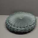 HLOVME Throw Pillow for Couch Decorative 3D Pumpkin Round Velvet Cushion for Sofa Bed Chair Floor 15”X15”, Light Green