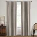 MIULEE 100% Blackout Linen Curtains for Bedroom, Greige Solid Luxury Decor Thermal Insulation Room Darkening Drapes for Living Room Nursery Back Tab Rod Pocket 42 x 72 Inches, 2 Panels