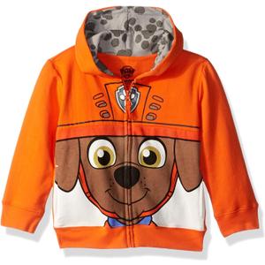 PAW Patrol Boys' Toddler Character Big Face Zip-up Hoodies (3T, Zuma Orange)