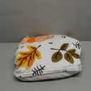 Autumn Harvest Flannel Throw Blanket  Fall Pumpkin and Leaf Pattern  Soft and Cozy Blanket for Sofa or Bed, W60 x L80in (White Leaves)