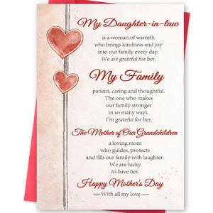 2 x MOROLURU Mother's Day Card for Daughter-in-Law, Mother's Day Card Gift for Daughter in Law, Heartfelt Greeting Card for the Mother of Our Grandchildren