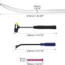 QWORK Car Dent Removal Tool Kit, Stainless Steel Auto Fender Repair Puller, Crowbar Tools Hook Rods, Lifter Big Curved Rod, with Curved Rods, Rubber Mallet, and Hooks