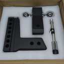 Adjustable Trailer Hitch-Drop Hitch Fits 2.5-Inch Receiver -6" Drop/Rise Tow Hitch with 2" and 2-5/16" Tow Balls-18,500GTW with Double Anti-Theft Pins Locks, Black