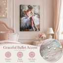 Pink Ballerina Girl Canvas Wall Art Ballet Lover Wall Decor Picture, 16"L x 12"W