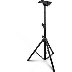 Universal Speaker Stand Mount Holder, Heavy Duty Rubber Capped Tripod with Adjustable Height from 36 x 58 inches, Locking Safety PIN and 35mm Compatible Insert, On Stage or in Studio Use