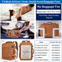 EZUOLA Carry On Backpack for Women,Travel Laptop Backpack Airline Approved,Underseat Personal Item Travel Bag With Shoe Compartment, Casual Daypack Gifts for Friend Weekend Business College,Brown