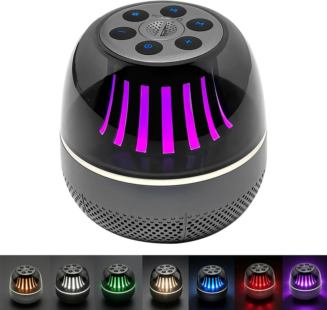 Portable Bluetooth Speaker with White Noise Machine, LED Color Lights, Aromatherapy Diffuser, Sleep Sound Machine for Sleep, Yoga, Home, Office & Bedroom, Gift for Women, Men, Kids & Friends