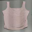 Trendy Queen Summer Tops for Women Going Out Teen Girls Cute Crop Tank Top Y2K Basic Bow Clothes Square Neck 2025 Camisole (Medium, Pink)