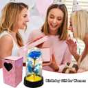 Rose Flower for Mother's Day Ideas, Mothers Day Flowers Gifts for Mom Wife from Daughter Son Husband, Forever Galaxy Rosas Eternas,Light Up Flower In Glass Dome, birthday Butterfly Gifts for women