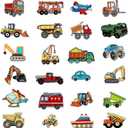 24 Pcs Car Patches Iron on, Train Iron on Patch Vehicles Theme, Embroidered Appliques for Clothes Repair, DIY Crafts, School Uniforms & Denim Jackets