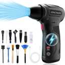 Compress Air Duster, 200000RPM Electric Air Duster with Brushless Motor, Roller Adjustment, Rechargeable Cordless Air Blower for Keyboard, PC, Car, Home Cleaning Kits (Pink)