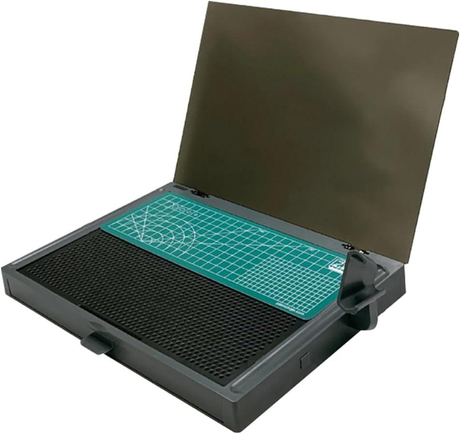 Gundam Model Kit Tools, Portable Worktable for Model Building, Work Table with Movable Drawer, Pliers Rack, Display Version, Dual Craft Cut Mat, Suitable for Cut and Grind Assembly,KJ018