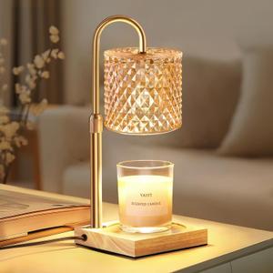 YAYIT Candle Warmer Lamp with Timer Dimmer Adjustable Height, Candle Warmer with 2 Bulbs for Jar Candles, Home Decor, for Women Birthday (Amber)