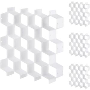 32Pcs Honeycomb Drawer Organizer Divider for Underwear Socks Bras Ties Belts Scarves (112 Slots) 32Pcs Honeycomb Drawer Organizer Divider for Underwear Socks Bras Ties Belts Scarves (112 Slots)