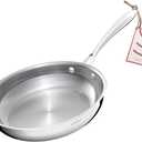 9.5 Inch Stainless Steel Frying Pan, 5-Ply Stainless Steel Pan, Dishwasher and Oven Safe, Induction Pan, Even Heat Distribution, PTFE, PFAS and PFOA Free