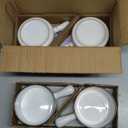 MONITO 16 Oz French Onion Soup Bowls, Ceramic Soup Bowls with Handles, Stackable Soup Crocks Oven Safe for Chili, Beef Stew, Cereal,Casseroles Microwave & Dishwasher Safe, Set of 4, White