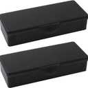 2PCS Large Capacity Pencil Box Plastic Pencil Case Plastic Stationery Case with Hinged Lid and Snap Storage Case Containers Box for Nail,Crafts,Office(Frosted Black)