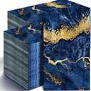 Geyoga 200 Pcs Marble Guest Napkins 2 Ply Disposable Guest Bathroom Paper Blue Gold Decorative Napkins Marbleized Hand Towels for Home Bathroom Kitchen Party Table Decor