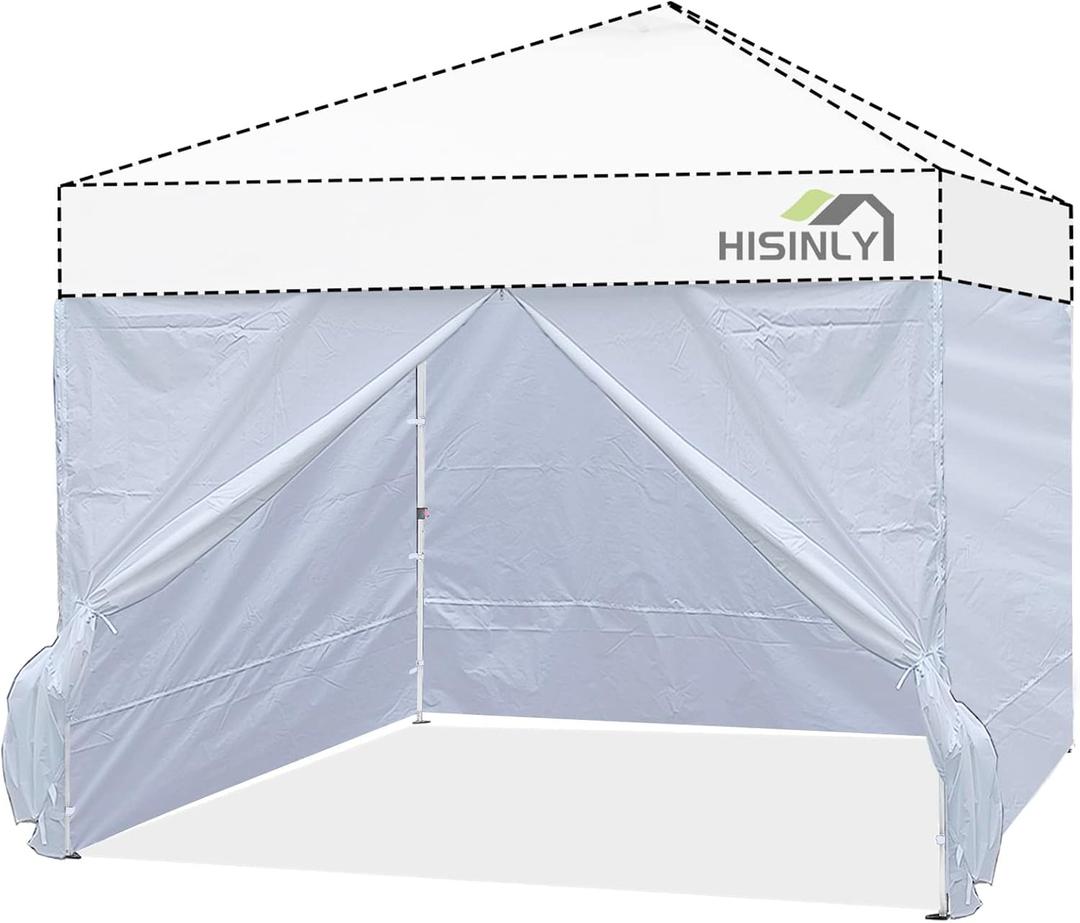 10x10 ft Canopy Sidewalls, 4 PCs Canopy Walls with Door for Pop Up Canopy Tent, Sun Protection and Waterproof, White(Sidewall Only)