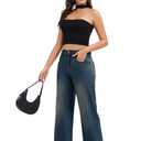 KICZOY Women's Jeans High Waisted Straight Leg Stretchy Jeans Boyfriends Loose Wide Leg Denim Pants