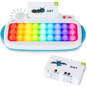 Chuckle & Roar Pop It! ABC & Spelling Keyboard Interactive Alphabet & Sight Word Learning Toy with LED Lights, Soft Sensory Keys, 3 Grow-with-Me Modes, Screen-Free Educational Toy for Kids