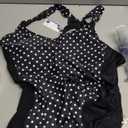 Women Ruched Slimming One Piece Swimsuits Tummy Control Vintage Bathing Suits (2X)