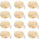 Brightown 12 Pack LED Fairy Lights Battery Operated String Lights - 7ft 20LED Waterproof Silver Wire Firefly Starry Moon Lights for DIY Crafts Wedding Table Centerpieces Party Bedroom Christmas