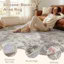 Nakagishi 8X10 Area Rugs for Living Room: Washable Modern Abstract Rug with Non-Slip Silicone Backing Low Pile Soft Carpet for Bedroom&Dining Decor Ideal for Families with Kids and Pets-Dark Brown