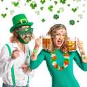 3 x DPKOW 9Pcs St Patricks Day Accessories for Women Men, Shamrock Glasses Badge Headband Lcuky Clover Temporary Tattoos Irish Lei, St Patty's Day Accessories Decorations Irish Party Favors Gifts