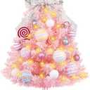 Amazon.com: HOMDAILY Mini Pink Christmas Tree with Lights, 2ft Artificial Small Table Top Christmas Tree with Bow, Ball Ornaments and White Tree Skirt, 24 Pcs DIY Xmas Decorations for Kids, Toddler Room : Home & Kitchen