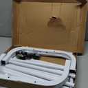 JIUYOTREE Metal Clothing Rack with Wheels, 43.3 Inches Rolling Clothes Garment Coat Rack with Bottom Shelf, Clothing Rack for Hanging Clothes, Coats, Skirts, Shirts, Sweaters, White