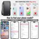 Defencase Compatible with iPhone 16 Pro Case Wallet with RFID Blocking Card Holder for Women Men, Soft PU Leather Magnetic Snap Flip Zipper Strap Wallet Phone Case Fit for iPhone 16 Pro 6.3", Black