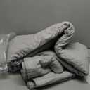 Queen Comforter Set 3 Pieces, All Seasons Bedding Set, Soft and Breathable Queen Bed in a Bag with Down Alternative Comforter, Pillowcases  Light Grey
