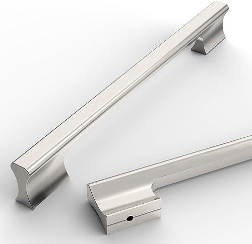 Asidrama 10 Pack 6.3 Inch(160mm) Brushed Satin Nickel Kitchen Cabinet Handles, Cabinet Pulls Kitchen Cabinet Hardware Cupboard Handles Drawer Pulls
